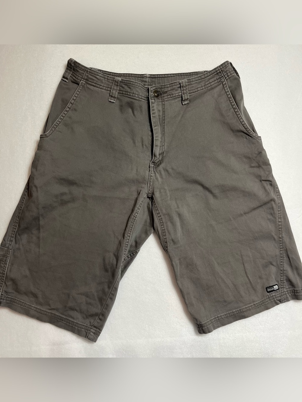 Prana Men's Gray Flat Front Cotton Shorts